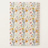 パーソナライズされたガッシュ牧草花パターン プランナー手帳 (裏面)