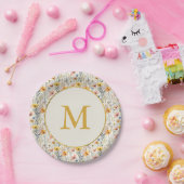 パーソナライズされたガッシュ牧草花パターン ペーパープレート (パーティー)