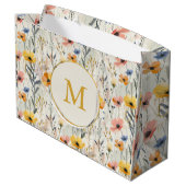 パーソナライズされたガッシュ牧草花パターン ラージペーパーバッグ (裏面アングル)