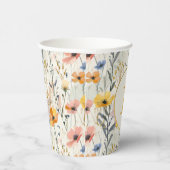 パーソナライズされたガッシュ牧草花パターン 紙コップ (右)