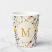 パーソナライズされたガッシュ牧草花パターン 紙コップ (正面)