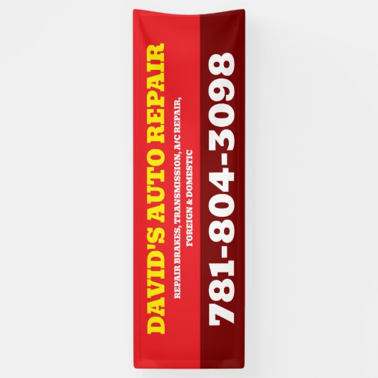 パーソナライズされたガレージ&メカニックショップの看板バナー 横断幕 (縦)