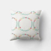 パーソナライズされたガーランドフローラ結婚の写真 クッション (裏面)