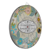 パーソナライズされたガーランドフローラ結婚ズ ダーツボード (正面左)