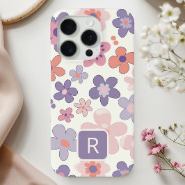 パーソナライズされたガーリーカラフル花模様 iPhone 15 PROケース