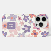 パーソナライズされたガーリーカラフル花模様 Case-Mate iPhoneケース (裏面 (横))