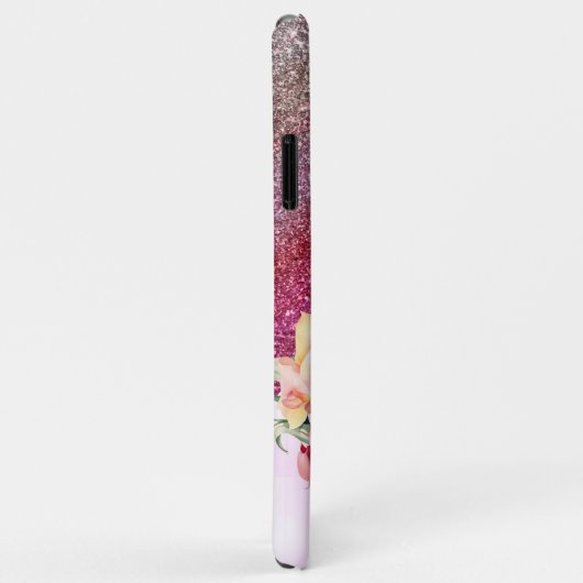 パーソナライズされたガーリーバラ金ゴールドグリッター名 Case-Mate iPhoneケース (裏面/右)