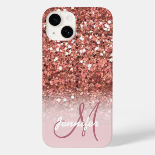 パーソナライズされたガーリーバラ金ゴールドグリッター名 Case-Mate iPhone 14ケース