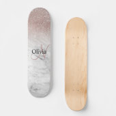 パーソナライズされたガーリーバラ金ゴールドグリッター赤面 スケートボード (正面)