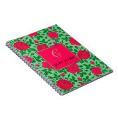 パーソナライズされたガーリー紅色のバラと芽 ノートブック (右側)