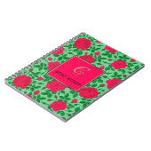 パーソナライズされたガーリー紅色のバラと芽 ノートブック (左側)