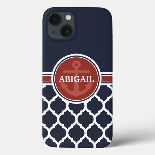 パーソナライズされたガーリー航海のいかりテンプレート Case-Mate iPhoneケース (裏面)