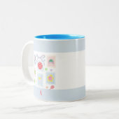 パーソナライズされたガーリーPickleball Stamp ツートーンマグカップ (正面左)