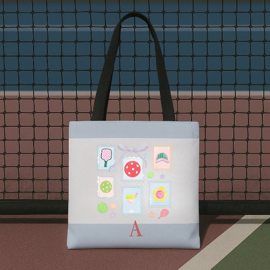 パーソナライズされたガーリーPickleball Stamp トートバッグ