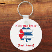 パーソナライズされたキス私はキューバ人(姓) キーホルダー (正面)