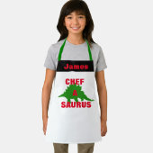パーソナライズされたキッズエプロン恐竜グラフィックシェフ エプロン (インサイチュ)
