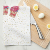 パーソナライズされたキッズカップケーキストキッチンタオル – Cu キッチンタオル (四つ折り)