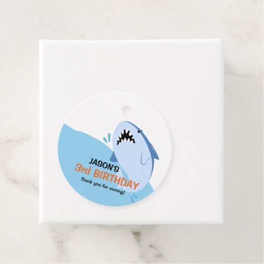 パーソナライズされたキッズシャーク誕生日パーティー用品 フェイバータグ (インサイチュ)