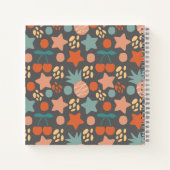 パーソナライズされたキッズトロピカルフルーツ&スターパターン ノートブック (裏面)