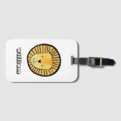 パーソナライズされたキッズライオンジャングル動物名 ラゲッジタグ (正面横)