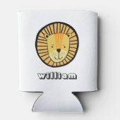 パーソナライズされたキッズライオンジャングル動物名 缶クーラー (裏面)