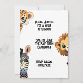 パーソナライズされたキッズワイルドアニマルパーティー 招待状 (裏面)