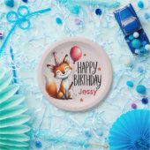 パーソナライズされたキツネハッピーバースデー紙プレート ペーパープレート (パーティー)