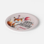パーソナライズされたキツネハッピーバースデー紙プレート ペーパープレート (アングル)