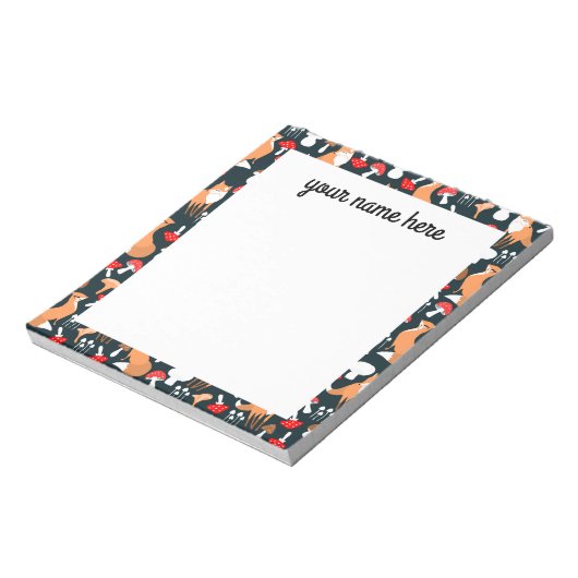 パーソナライズされたキツネメモ帳 ノートパッド (回転)