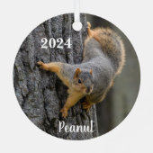 パーソナライズされたキツネリス メタルオーナメント (裏面)