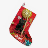 パーソナライズされたキムバのクリスマスストッキング スモールクリスマスストッキング (正面 (吊り時))
