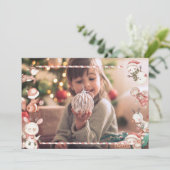 パーソナライズされたキャラクター付きクリスマスカード 招待状 (スタンド正面)