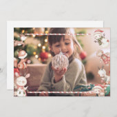 パーソナライズされたキャラクター付きクリスマスカード 招待状 (正面/裏面)