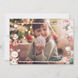 パーソナライズされたキャラクター付きクリスマスカード 招待状
