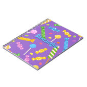 パーソナライズされたキャンディノートブック - スウィートライラックスクール ノートブック (左側)