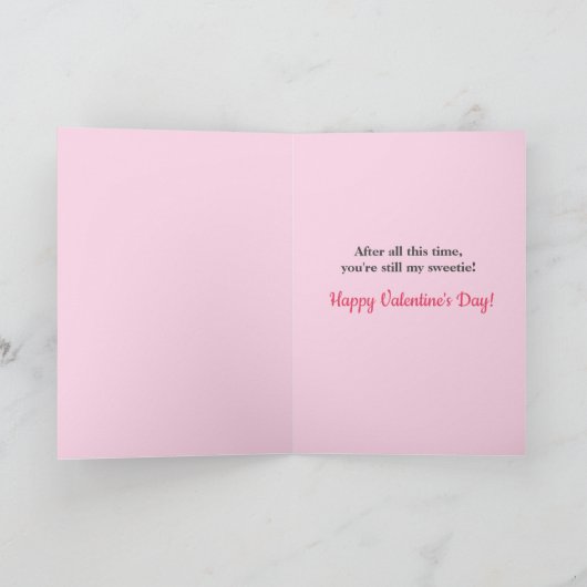 パーソナライズされたキャンディハートのバレンタインデーカード カード (内部)