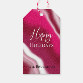 パーソナライズされたキャンディユニークケインレッドハッピーホリデー ギフトタグ