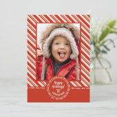 パーソナライズされたキャンディーケーン ストライプ シーズンカード (スタンド正面)