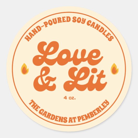 -パーソナライズされたキャンドル事業ラベル ラウンドシール (正面)