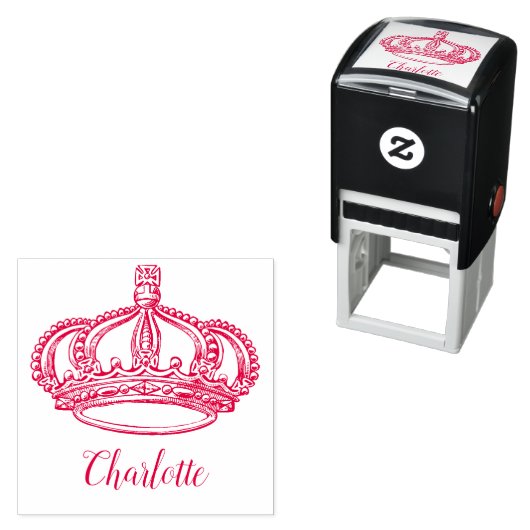 パーソナライズされたキュラシースクリプト名とクラウン セルフインキングスタンプ (インサイチュ)