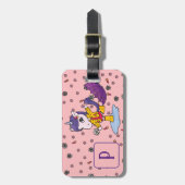 パーソナライズされたキュート&シンプルコーラルユニコーンフローラ ラゲッジタグ (正面縦)