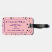 パーソナライズされたキュート&シンプルコーラルユニコーンフローラ ラゲッジタグ (裏面横)