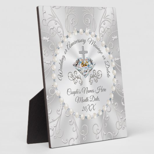 パーソナライズされたキリスト教の結婚式の結婚贈り物 フォトプラーク (側面)