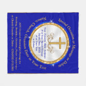 パーソナライズされたキリスト教の賜物。任意の大事な行事、色 フリースブランケット (正面(横))