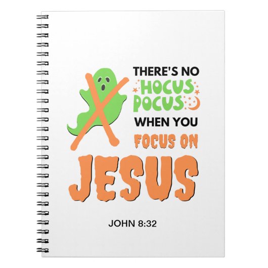 パーソナライズされたキリスト教ハロウィーン ノートブック (正面)