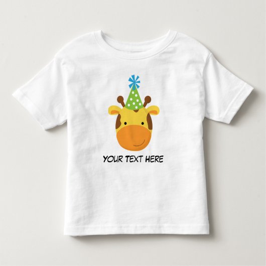 パーソナライズされたキリン誕生日Tシャツ トドラーTシャツ (正面)