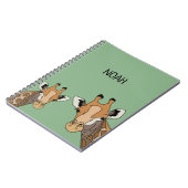 パーソナライズされたキリン 面白い 緑 ノートブック (左側)