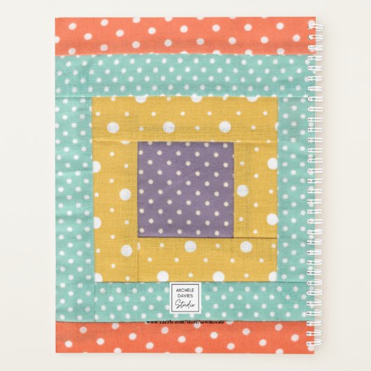 パーソナライズされたキルティングパッチワーク プランナー手帳 (裏面)