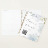 パーソナライズされたキンセアニェラブルーフローラQRコード プランナー手帳 (ディスプレー)