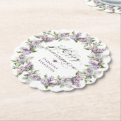 パーソナライズされたキンセアニェラ紫薄紫花 ペーパーコースター (アングル)